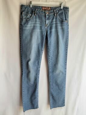 Hint Jeans Studded Small Pocket & Flaps Raw Hem Denim Jeans Junior's Size 13